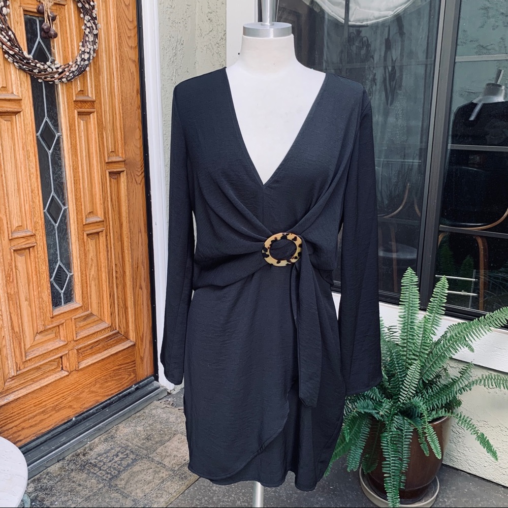 TOPSHOP Women’s Dress V Neck Faux Sarong Size 8